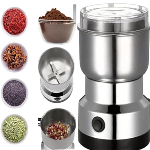 Image of Mini Mixer Grinder Small Size - Grinder Machine for Home, Mini Grinder for Spices, Masala, Chutney - Electric Portable Nima Mixer with Stainless Steel Blades, Coffee Beans Grinder