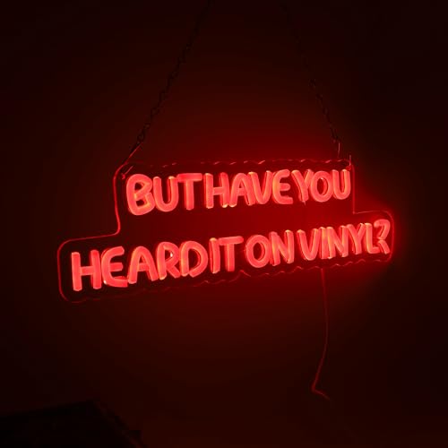 Image of Retro Music LED Neon Sign for Wall Decor, But Have You Heard It On Vinyl Red Letter Neon Lights for Music Room Decor,Live Room Recording, Studio Decorations,Party, Cafe, Bar,Christmas Gift