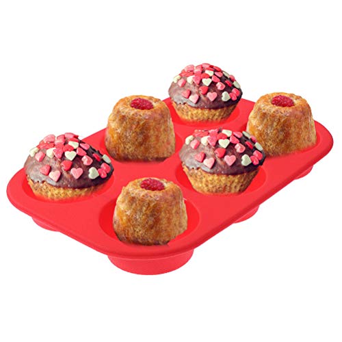 Eshylala Muffin Pans and Cupcake Maker Silicone Cake Molds with Spoon and Scraper Jumbo Cupcake Pans Silicon Bakeware Cupcake Maker Tray 6 Cup DIY Hand Soap Mold Circular Baking Mold - Thumbnail 4