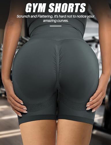 Buauty Womens 5" Scrunch Butt Lifting Shorts Workout Gym High Waisted Tummy Control Seamless Booty Yoga Biker Shorts3