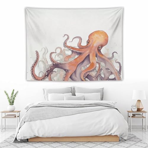 Tapisserie pieuvre design abstrait déco murale grand format pour dortoir
