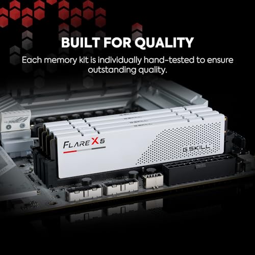 Image of G.SKILL Flare X5 Series DDR5 RAM (AMD EXPO) 32GB (2x16GB) 6000MT /s CL28-36-36-96 1.40V Desktop Computer Memory U-DIMM - Matte White (F5-6000J2836G16GX2-FX5W)