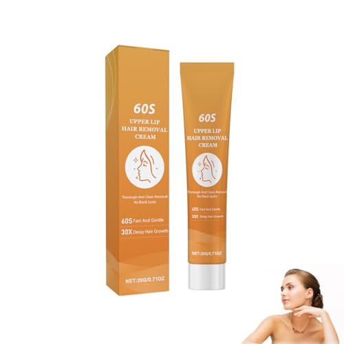 Crema Eliminadora de Vello Facial,Crema para Eliminar El Pelo,Depilación Rápida y Sin Dolor,Depilación del Adecuada Para Labios Superiores, Cejas,20G
