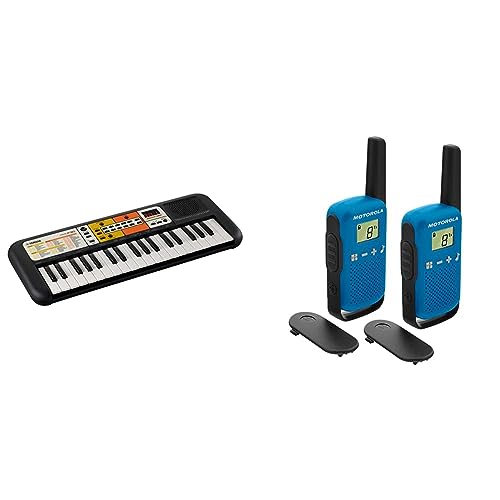 Yamaha PSS-F30 Mini Keyboard, schwarz & Motorola Talkabout T42 PMR-Funkgeräte (2er Set, PMR446, 16 Kanäle, Reichweite 4 km) blau