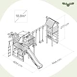 FATMOOSE Spielturm Klettergerüst CrazyCoconut Club XXL mit Turmanbau, apfelgrüner Rutsche & Plane, Outdoor Kinder Kletterturm mit Sandkasten, Leiter & Spiel-Zubehör für den Garten - 5