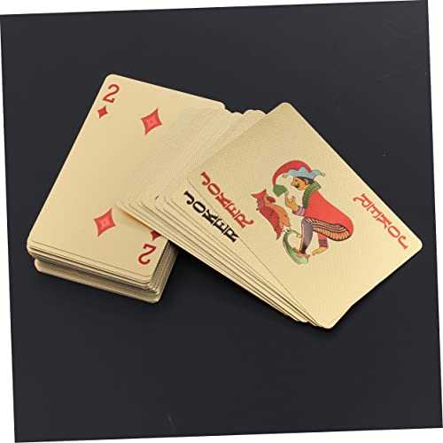 Abaodam 3stücke Goldene Spielkarten Vergoldete Pokerkarten Für Und Freundesabende Wasserfest Und Langlebig Für Spielabende Sammlerstück – Bild 5