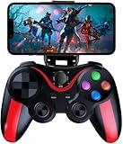 Controle Bluetooth para Celular, iOS, Android, PC, Suporte Integrado, Gamepad Recarregável com Joystick Ergonômico, Compatível com Smart TVs, Jogos Mobile, Ideal para Jogos e Aplicativos G7 (Vermelho)