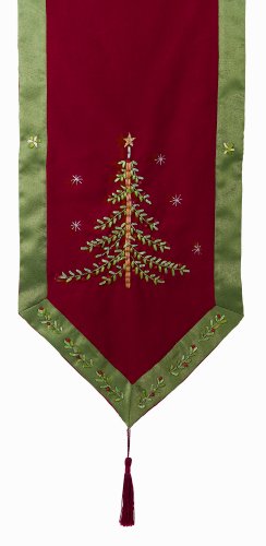 Grasslands Road Deck the Halls Tablerunner, 72-Inch, Red