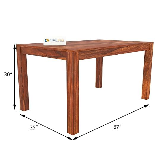 Image of RECTART Six Seater Dining Table Set (Brown) (6 Seater Dining Table with Cushion, Honey Teak with Chair)