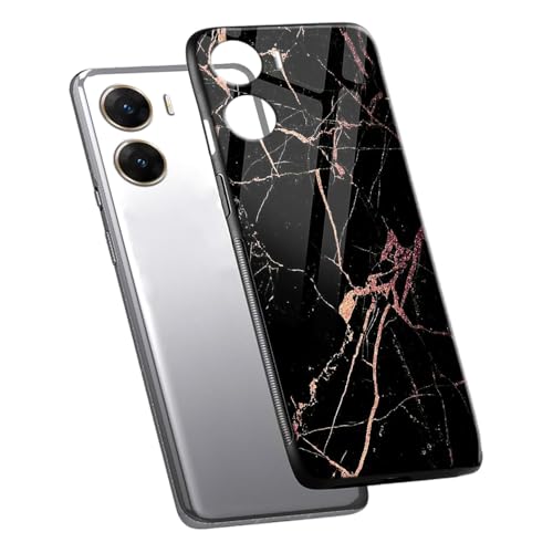 Image of COLORflow Back Cover Compatible with Vivo V29E 5G | Black Marble Golden | Shockproof TPU Bumper Cover with Camera Protection Back Cover