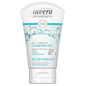 lavera basis sensitiv cleansing gel – face wash gel with organic Aloe Vera & organic Jojoba-Oil – noticeably revitalises…