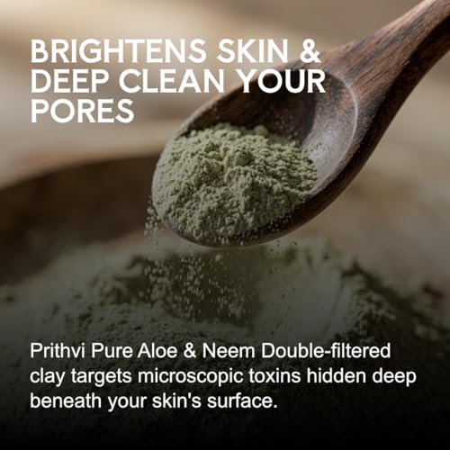 Image of Aloe Vera & Neem Multani Mitti Face Pack (300g) | Acne & Pimple Control, Oil Control, Deep Cleansing & Skin Brightening | Natural Herbal Powder | For Face and Hair |