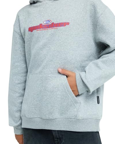 Sweat capuche oversize Quiksilver Graphic gris molletonné et ample taille 10 ans