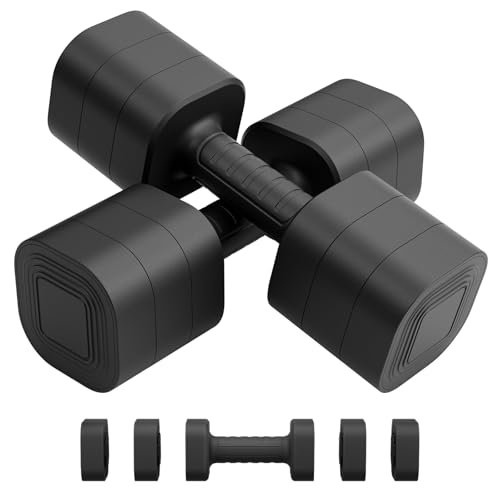 Image of Ragebby Adjustable Dumbbell Set of 2, Weights for Men and Women at Home, Anti-slip Handle, 3 in 1 Free Weights Dumbbells Set, 2lb /3lb /5lb /10lb /15lb /20lb for Pilates, Yoga, Strength Training
