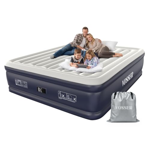 Image of VOSSER California King Air Mattress with Built in Pump Raised