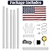 IIOPE 20FT Heavy Duty Flag Pole,14-Gauge Aluminum,Resist Strong Wind,Sectional Silver Residential Flagpole Complete Kit - USA Flag,Gold Ball, Aluminum Clips (Silver)