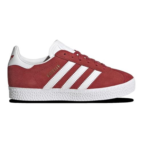 Adidas Originals Gazelle 2 - Boys' Preschool (IF9809, White/Gold Metallic/Better Scarlet)