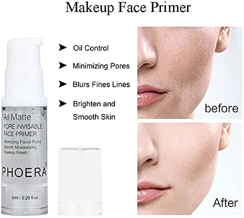 PHOERA Full Coverage Foundation, Kabuki Makeup Brushes, 2 Pcs Makeup Sponge (Warm Peach)
