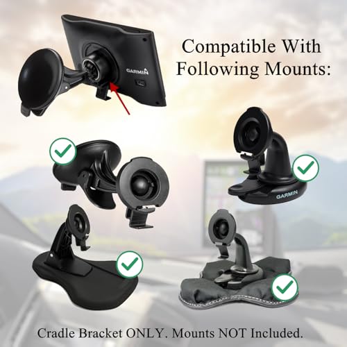 2 Pack Cradle Bracket Clip Ball Joint Mount Compatible Replacement for Garmin DriveSmart 50 51 61 65 70 76, Drive 51 55 60 61, nüvi 42 52 57 2539 2597 2689, RV 660 770, dēzl 570 580 OTR700
