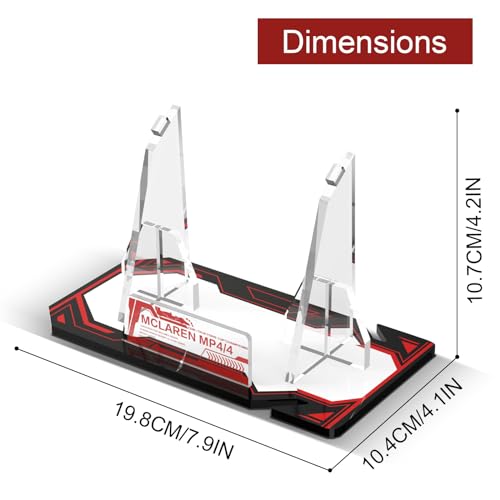 NAOCARD Acrylic Display Stand for Lego McLaren MP4/4 & Ayrton Senna (Stand Only,Model Not Included) Clear Display Stand Compatible with 10330 Model Race Cars - Thumbnail 7