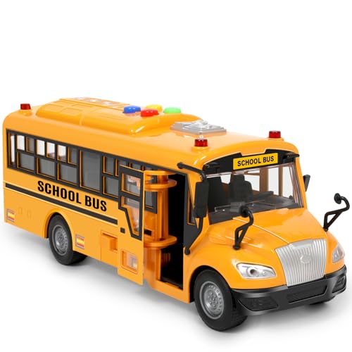 Yellow School Bus Toys for Toddlers With 4 Different Flashing