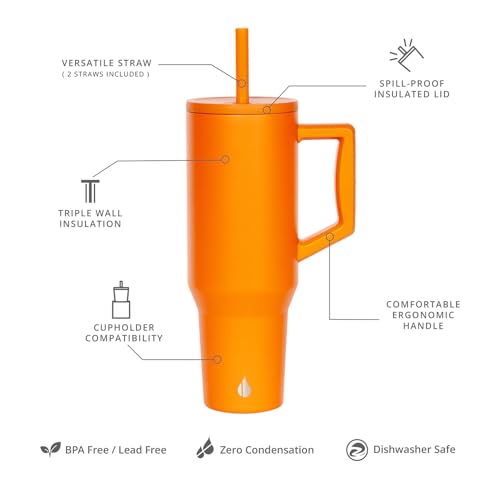 Image of Elemental Spill Proof 40oz Insulated Tumbler with Handle & Straw Travel Mug
