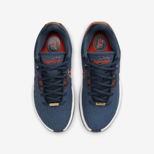 Lebron XXI Big Kids' Basketball Shoes (FV3606-400, Armory Navy/Cosmic Clay/White/Metallic Gold) Size 3.54