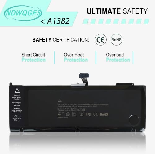 Image of A1382 Battery for MacBook Pro 15 inch Core i7 (Early 2011 Late 2011 Mid 2012) A1286 A1382 Laptop Battery Replacement for MacBook Pro 8,2 9,1