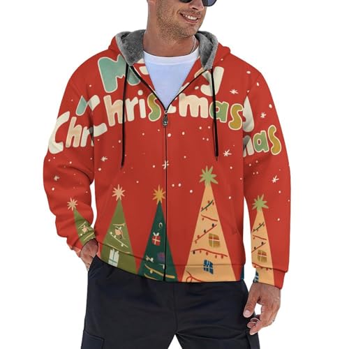Sweat à capuche homme arbre coloré fermeture éclair intégrale veste polaire