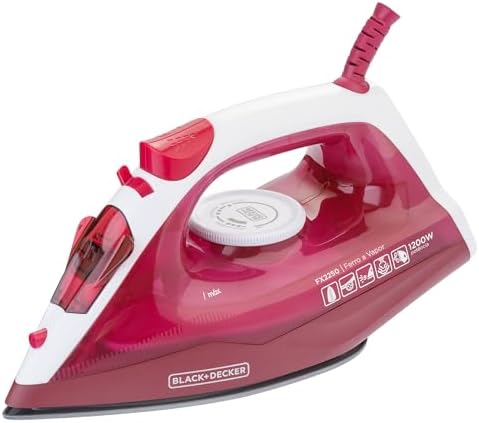BLACK+DECKER Ferro de Passar Roupa à Seco ou à Vapor, Com Base An...