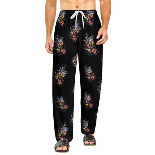 Sailfish Watercolor Men's Pajama Pants Lightweight Pjs Bottoms Sleep Lounge Pant with Pocket Drawstring