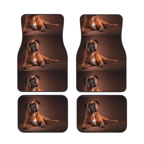 Alfombrillas de coche antideslizantes juego de 4 piezas de neopreno diseño perro bóxer