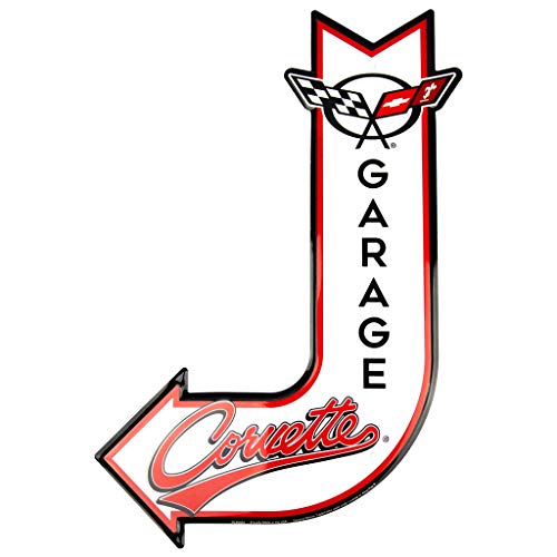 Product Image of the Hangtime Corvette Garage Sign, Vintage Chevrolet Metal Automotive Wall Art Decor, 11.5 in. x 17.5 in., Man Cave Stuff for Men