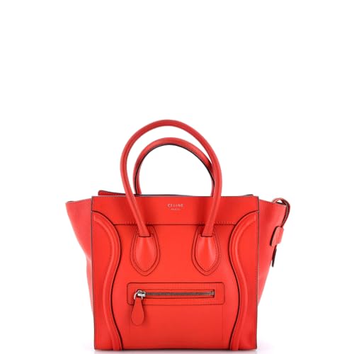 Celine, Pre-Loved Luggage Bag Smooth Leather Micro, Red