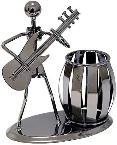 Armear Guitar Pencil Pen Holder, Decorative Metal Desk Pen Holder Cup with Rocker and Guitar Design, Desk Organizer Pencil Holder For Gifts, Kids, Students, Office Stationary