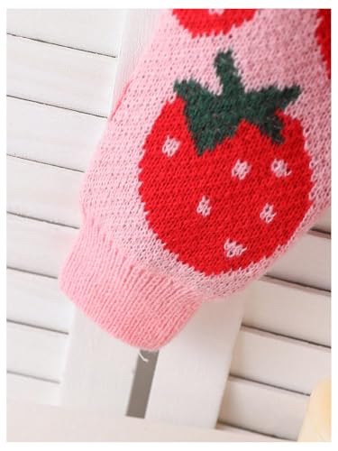 Image of BEAUDRM Girl's Bow Sweater Crew Neck Cute Sweaters Long Sleeve Knit Pullovers Sweater