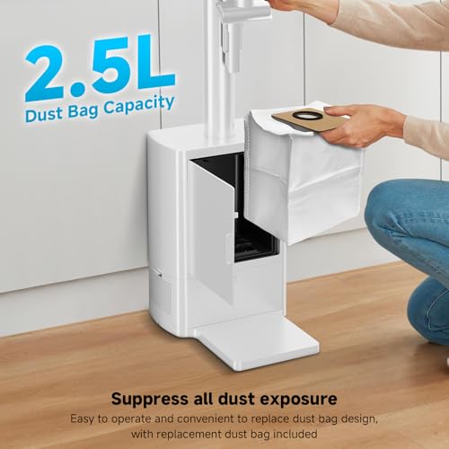 Image of Cordless Stick Vacuum Cleaner with Auto Empty System Self-Charging Base, Powerful Suction for Pet Hair on Carpet & Hardfloor, Lightweight Anti-Tangled Handheld Vacuum, HEPA Filtration, Blue