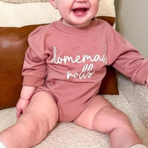 Homemade Rolls Baby Outfit - Thanksgiving Bubble Romper Long Sleeve Gift One-piece Newborn Toddler2