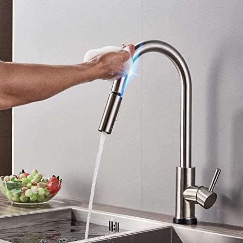 Robinet mitigeur de cuisine à capteur tactile pour nettoyer facilement les grands plats