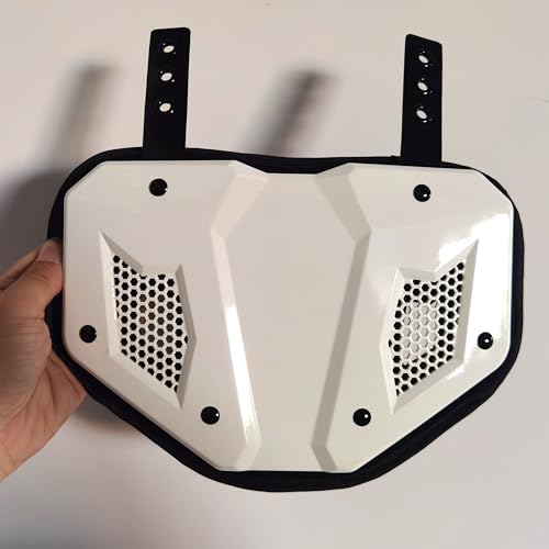 LOKIYS Football Back Plate, Chrome Football Backplates for Shoulder Pads, for Adult & Youth (White)