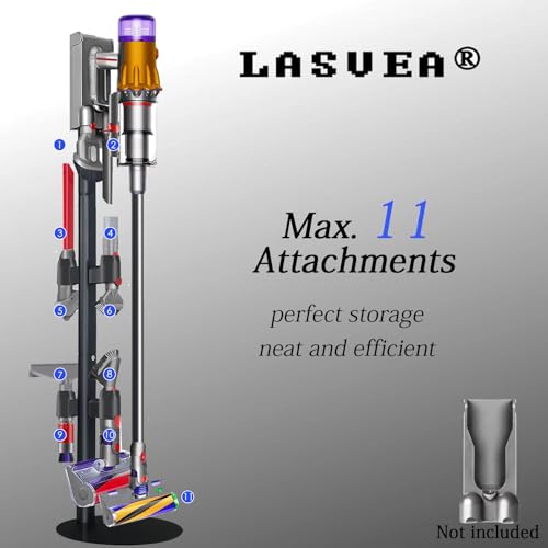 Image of Lasvea Vacuum Stand Compatible with V7 V8 V9 V10 V11 V15 Gen5(Max.11 Accessories),Metal Storage-Bracket-Holder-Stand-Organizer Easy-Access Storage Docking Station