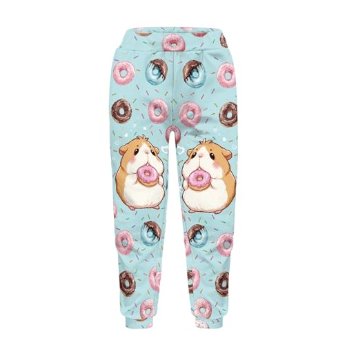 Sweatpants for Girls Fall Elastic Waist Baggy Pants Spring Comfy Bundle Foot Jogger Pants with Pockets