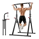 Power Tower Pull Up Bar Free Standing, Heavy Duty Dip Station, Adjustable Height Home Gym Strength Training Equipment with Multiple Configurations (Foldable)