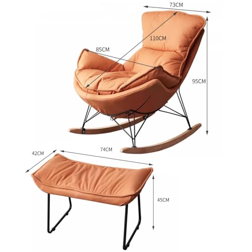 Fauteuil à bascule de salon confortable avec son repose-pieds
