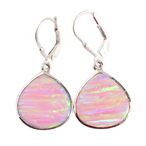 Boucles d'oreilles opales de feu argent 925 anti-allergie fait main