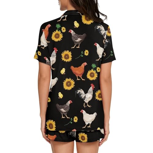 Image of Women's Short Sleeve Sleepwear Pajamas Nightwear with Pockets | skin-friendly breathable material resists pilling fading and deformation after repeated washing