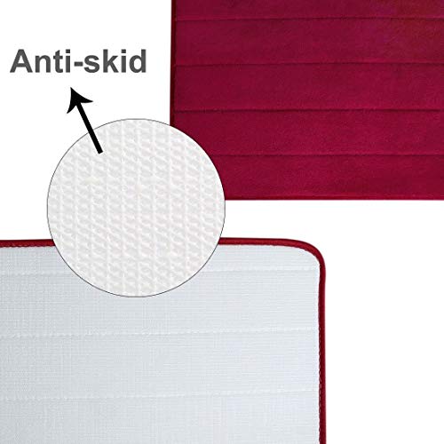 Memory Foam Bathroom Rugs 2 Piece Bath Mat Set Soft Non-Slip And Absorbent Microfiber Bath Rug And U-Shaped Toilet Mat 32"X20"+24"X 20" #TOP5
