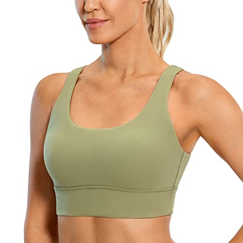 Image of CRZ YOGA Butterluxe U Back Sports Bras | Light Support, Removable Pads, Yoga, Extremely Soft, Longline, Scoop Neck, Wide Straps, for Women