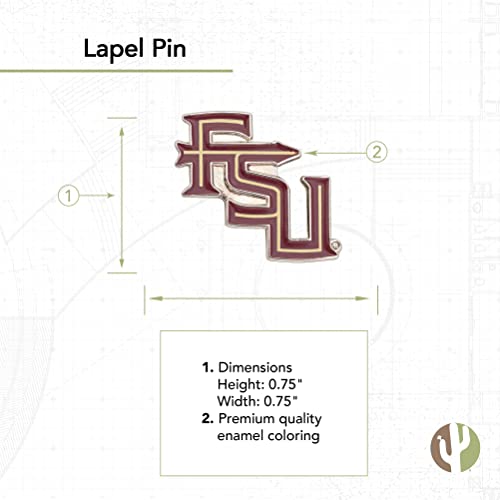 Desert Cactus Florida State University Lapel Pins 3 Pack Seminoles FSU Logo Enamel Made of Metal2