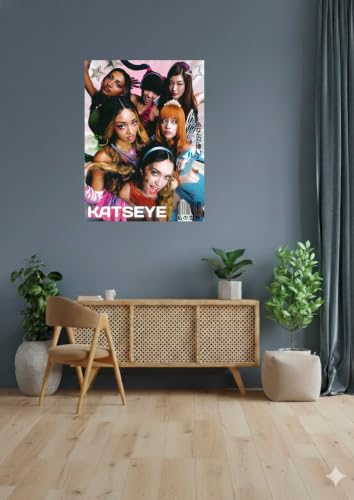Image of KATSEYE Girl Group Poster - Glossy A4 Size, Self-Adhesive, Unframed Wall Art Featuring Beautiful Chaos Design (Artwork)